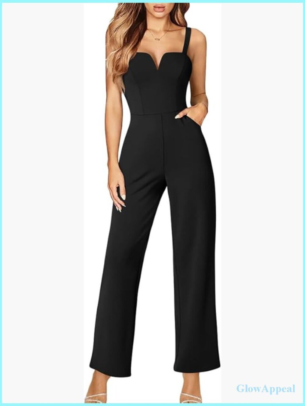 Sleeveless Wide Leg Jumpsuit Romper with Pockets